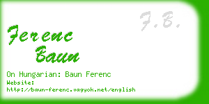 ferenc baun business card